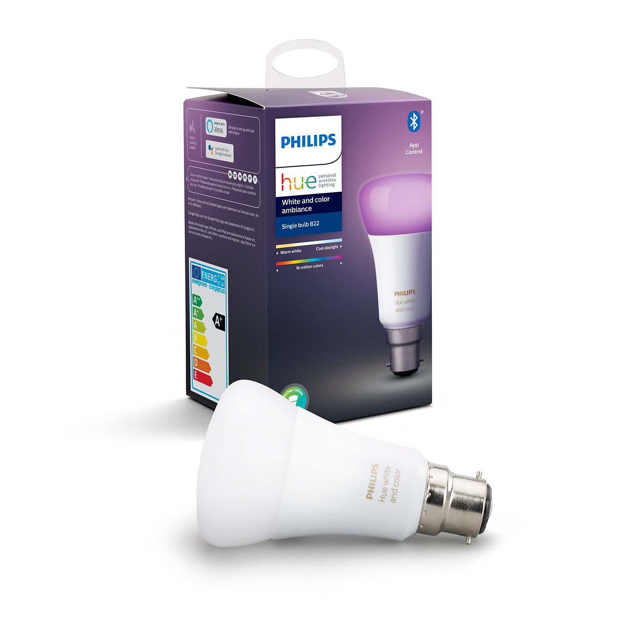 2x Philips Hue Warm White GU10 Bulb, Smart Lighting, Bluetooth (Twin  Pack)