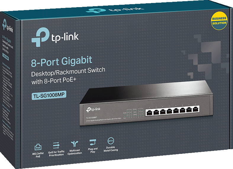 Gigabit Secure Smart PoE+ - 8-Port Network TL-SG1008MP with Switch 8-Port Desktop/Rack-mount & TP-Link Centre