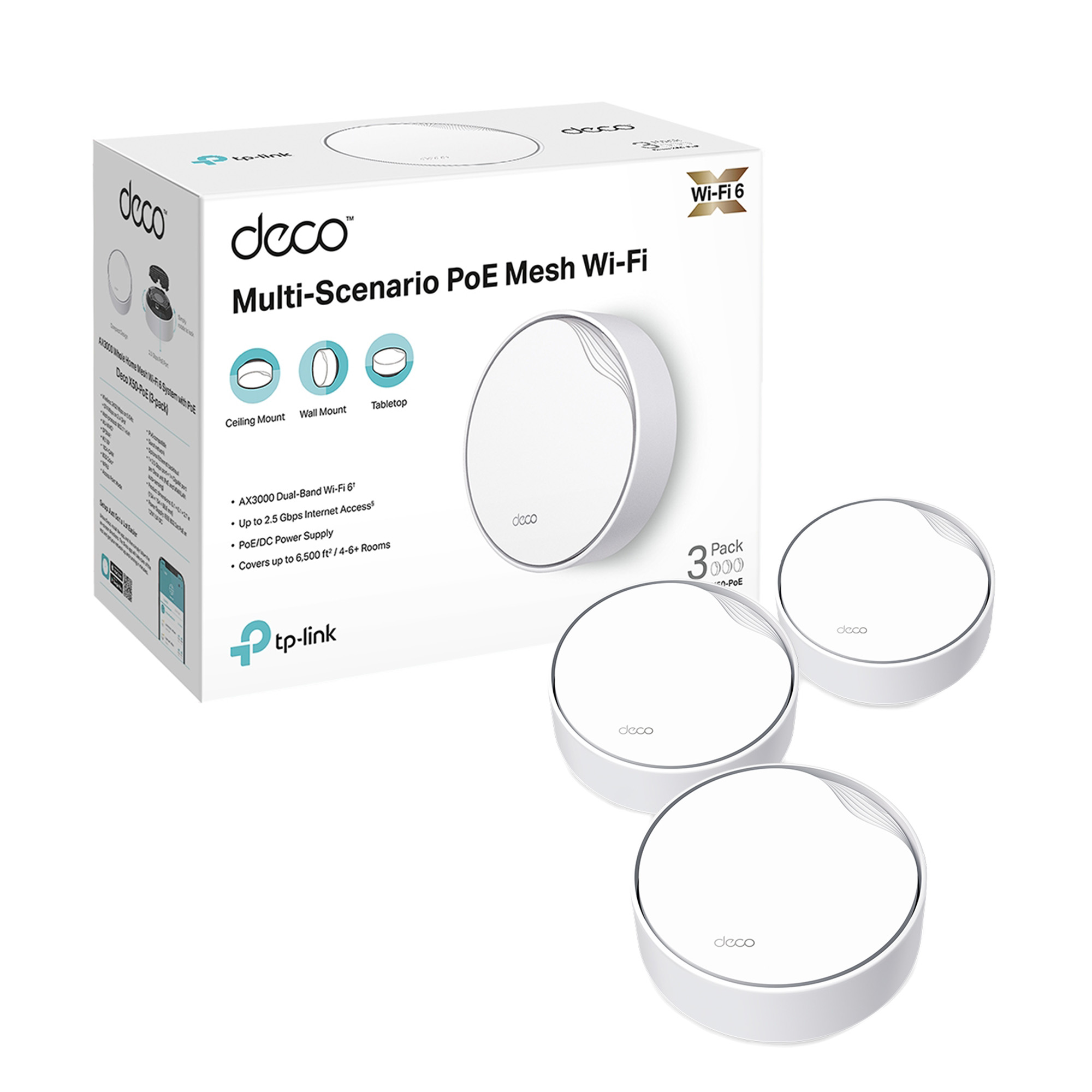 TP-Link - Deco X50(3-Pack) The Deco X50 AX3000 Whole Home