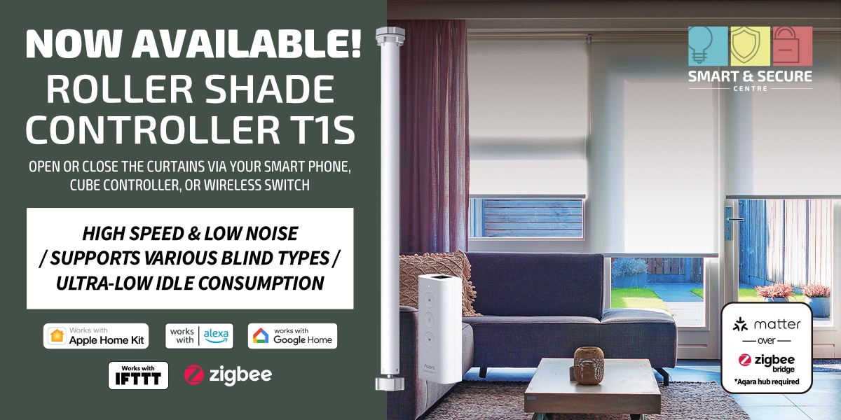 Aqara Roller Shade Controller T1S Now Available! Open or close the curtains via your smartphone, cube controller, or wireless switch.